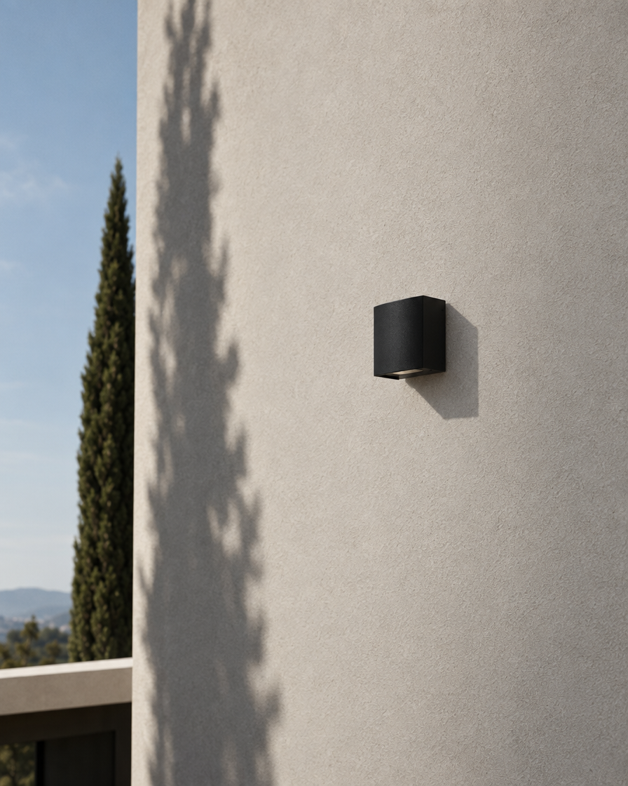Piana Outdoor Wall Light — Black — daylight