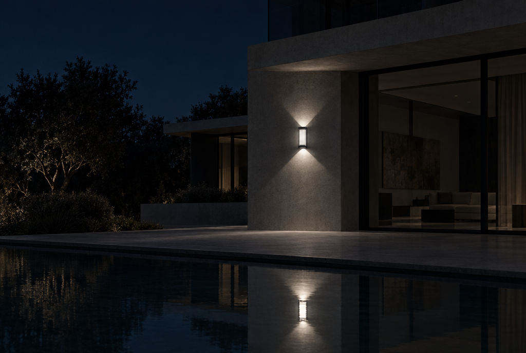 Tondo Up & Down Wall Light — at night