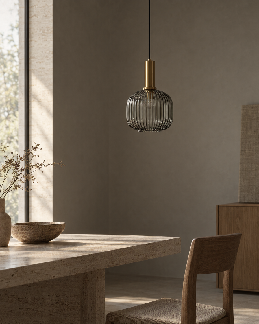 Velo Glass Pendant — Smoke — daylight