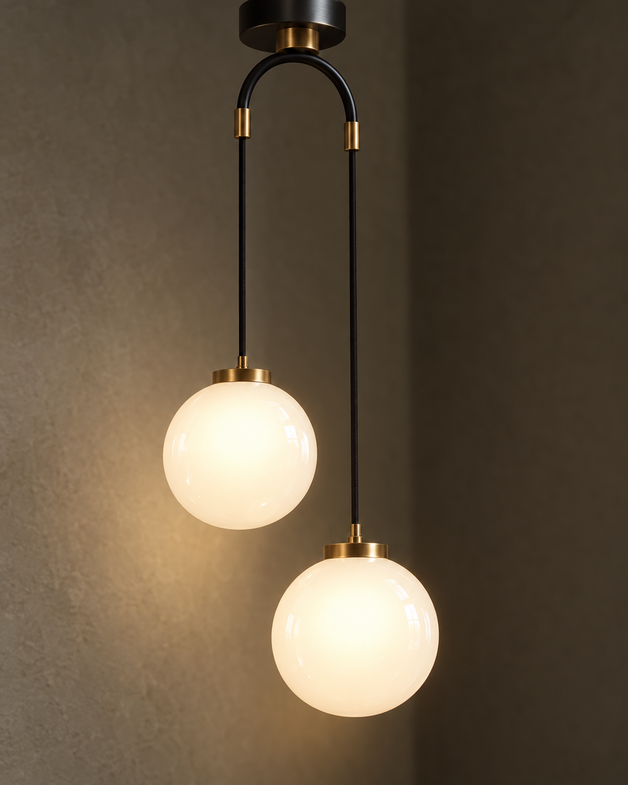 Orbe Twin Pendant — Matte black — detail