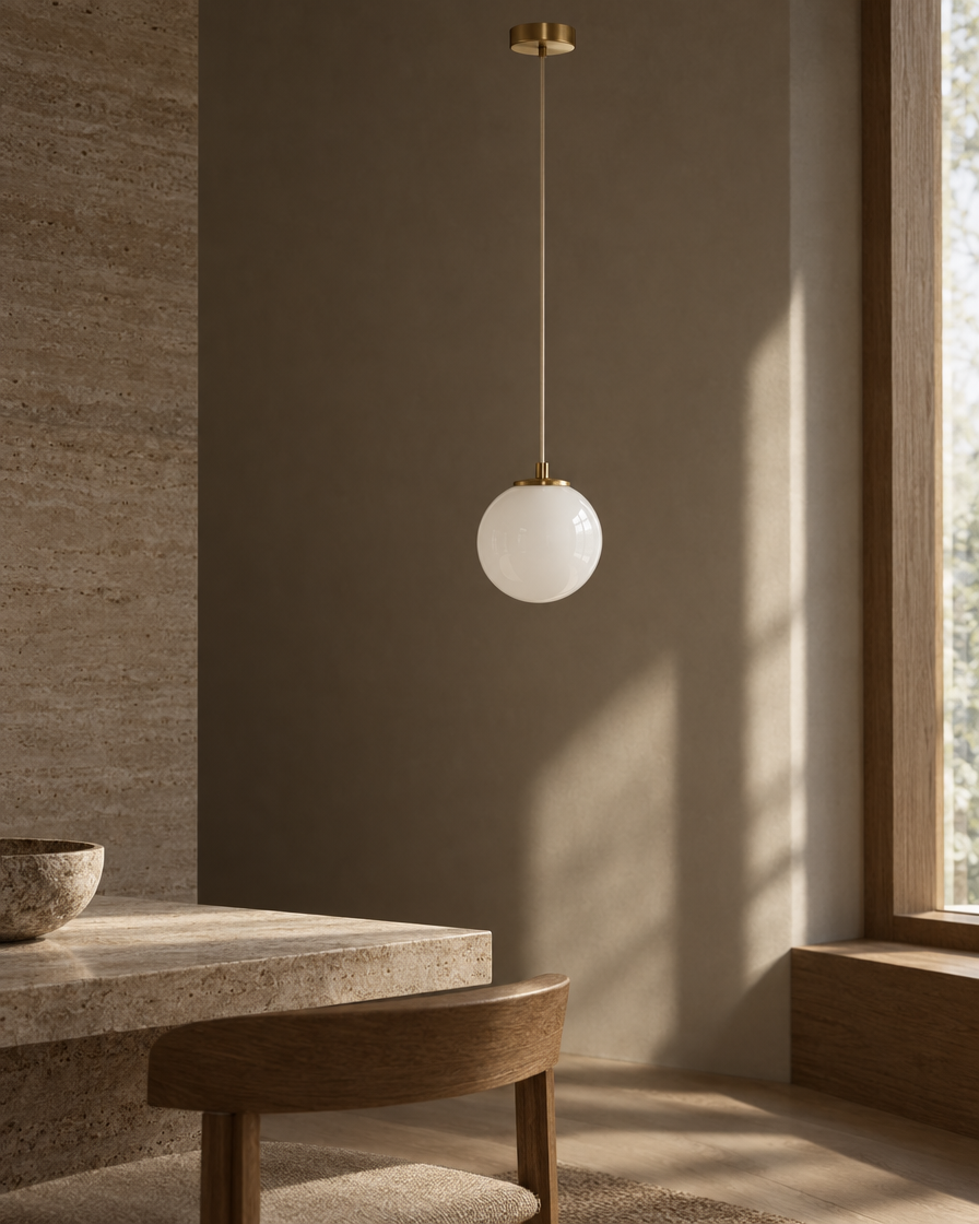 Orbe Pendant — Brass — daylight