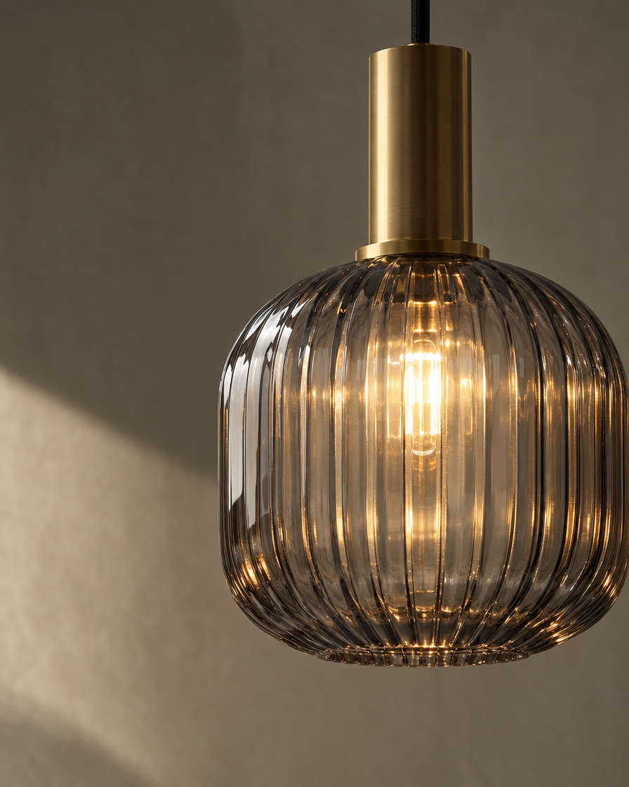 Velo Glass Pendant — Amber — detail