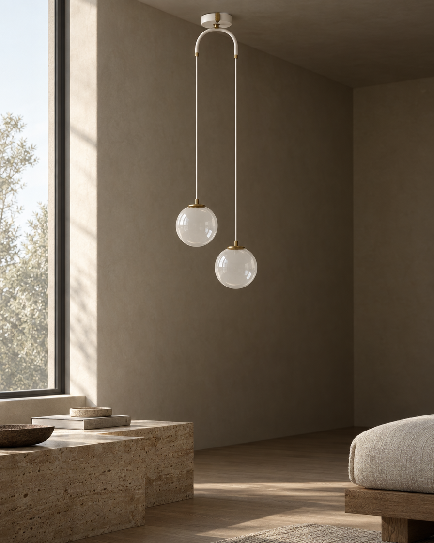 Orbe Twin Pendant — White — daylight