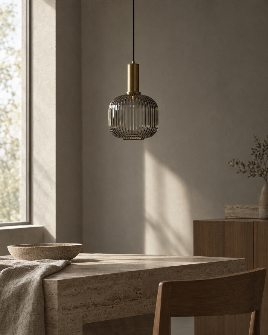 Velo Glass Pendant — Smoke — daylight