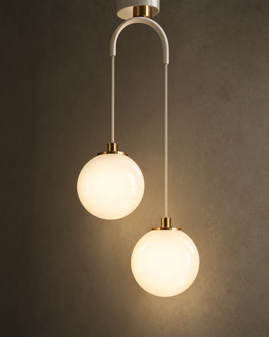 Orbe Twin Pendant — White — detail