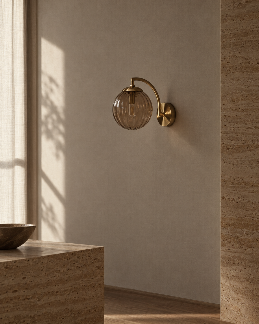 Riva Glass Wall Light — Coffee — daylight