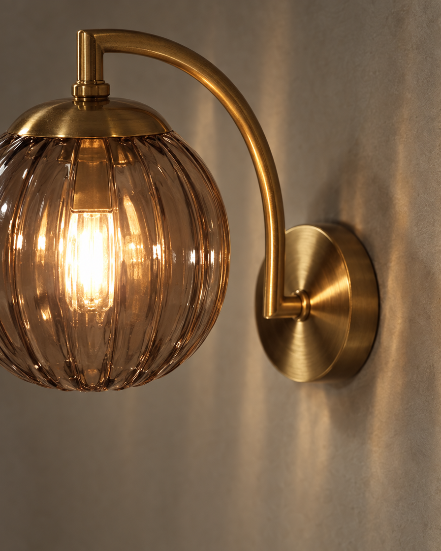 Riva Glass Wall Light — Coffee — detail