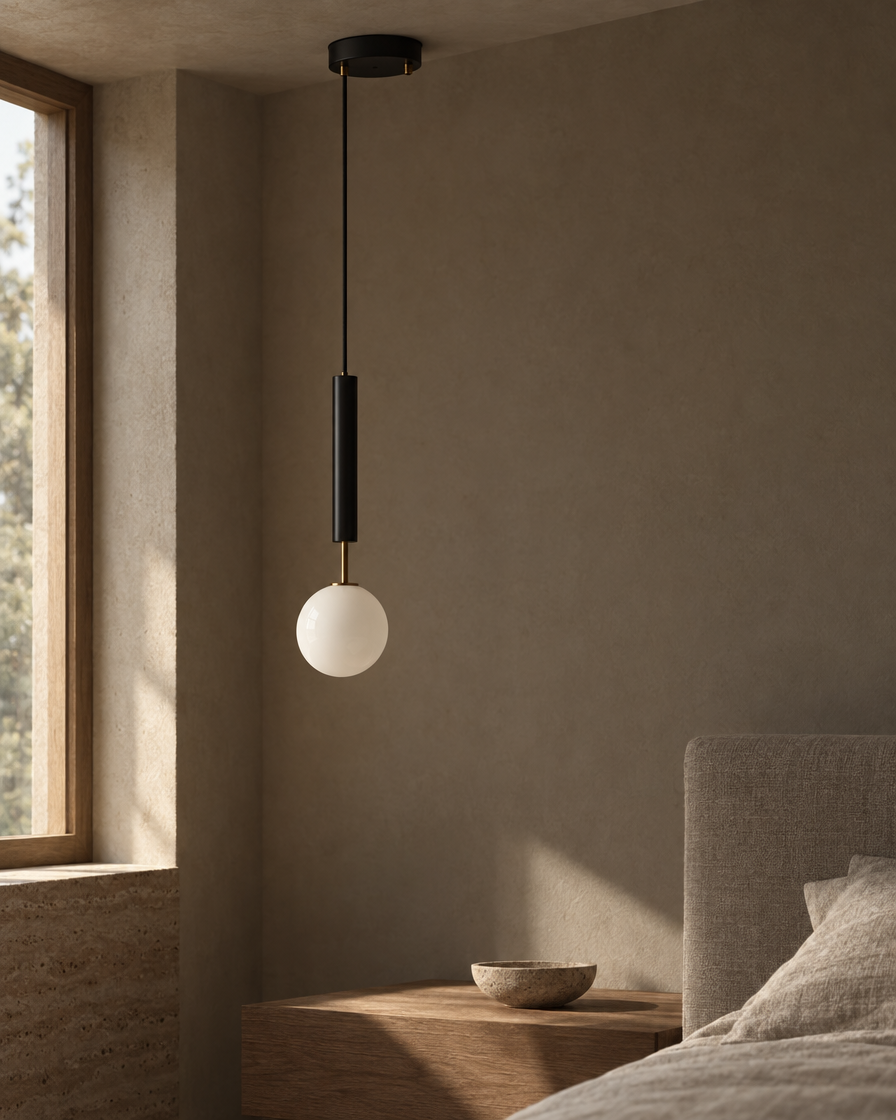 Lira Bedside Pendant — Matte black — daylight