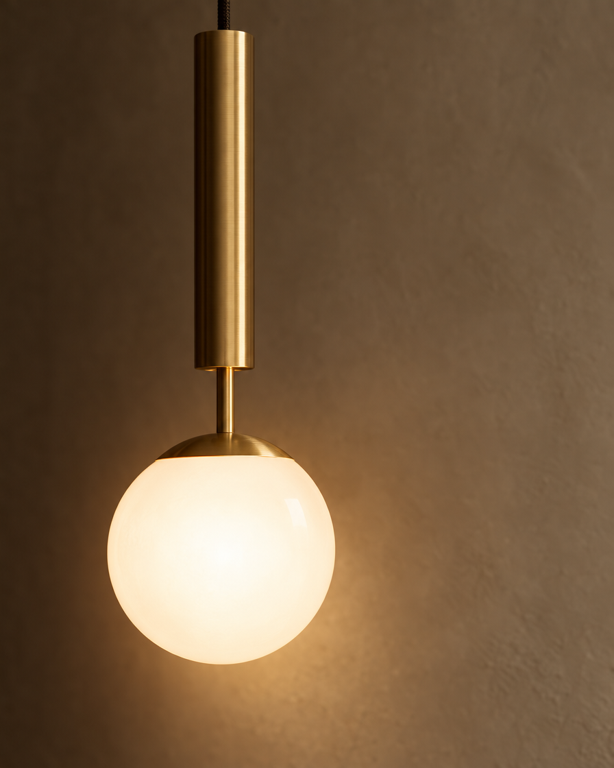Lira Twin Bedside Pendant — Brass — detail