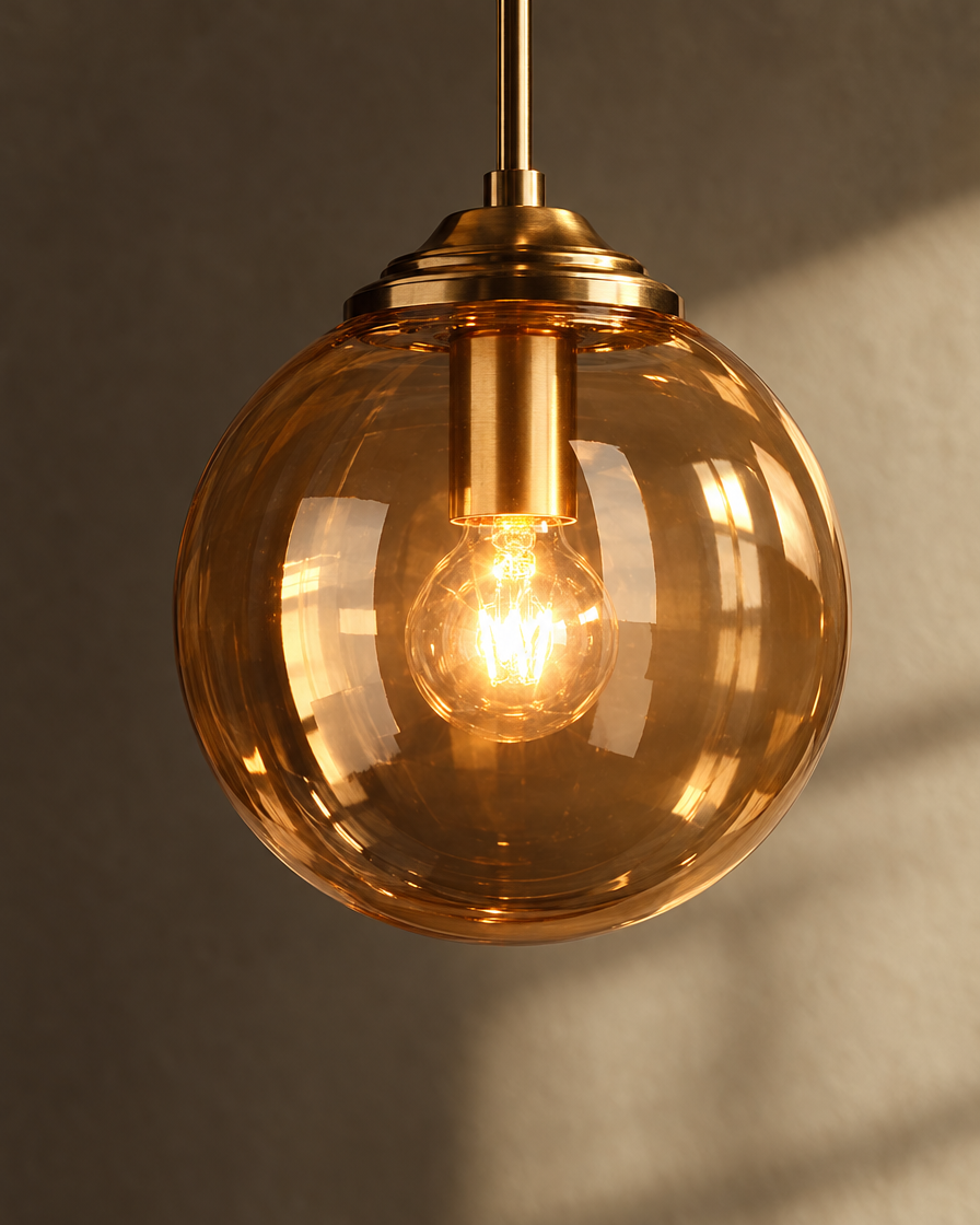 Monte Glass Pendant — Amber — detail