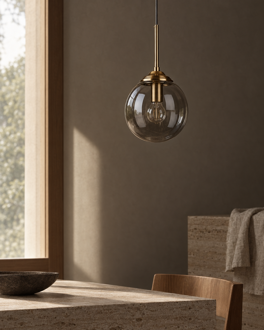 Monte Glass Pendant — Smoke — daylight
