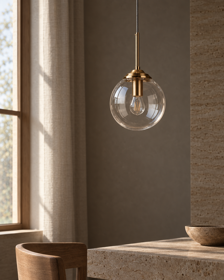 Monte Glass Pendant — Clear — daylight