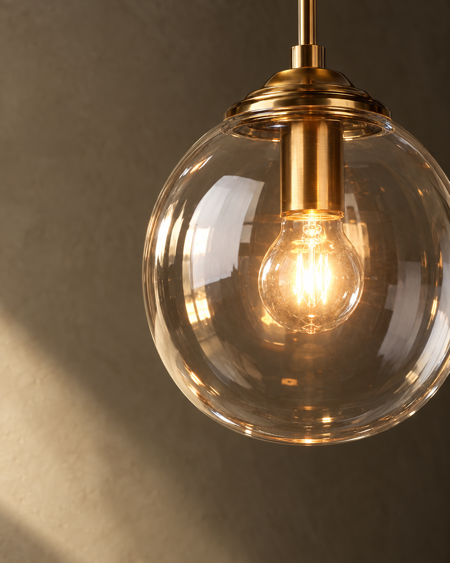 Monte Glass Pendant — Clear — detail