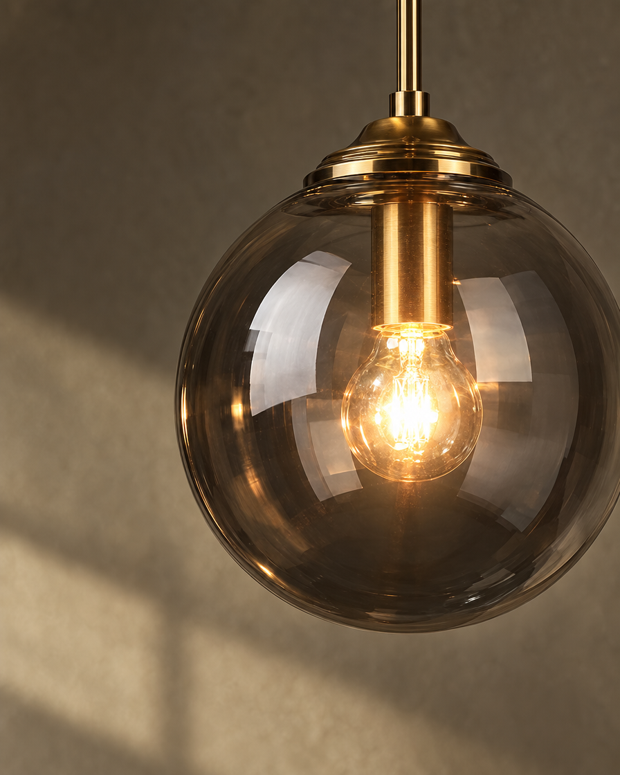 Monte Glass Pendant — Smoke — detail