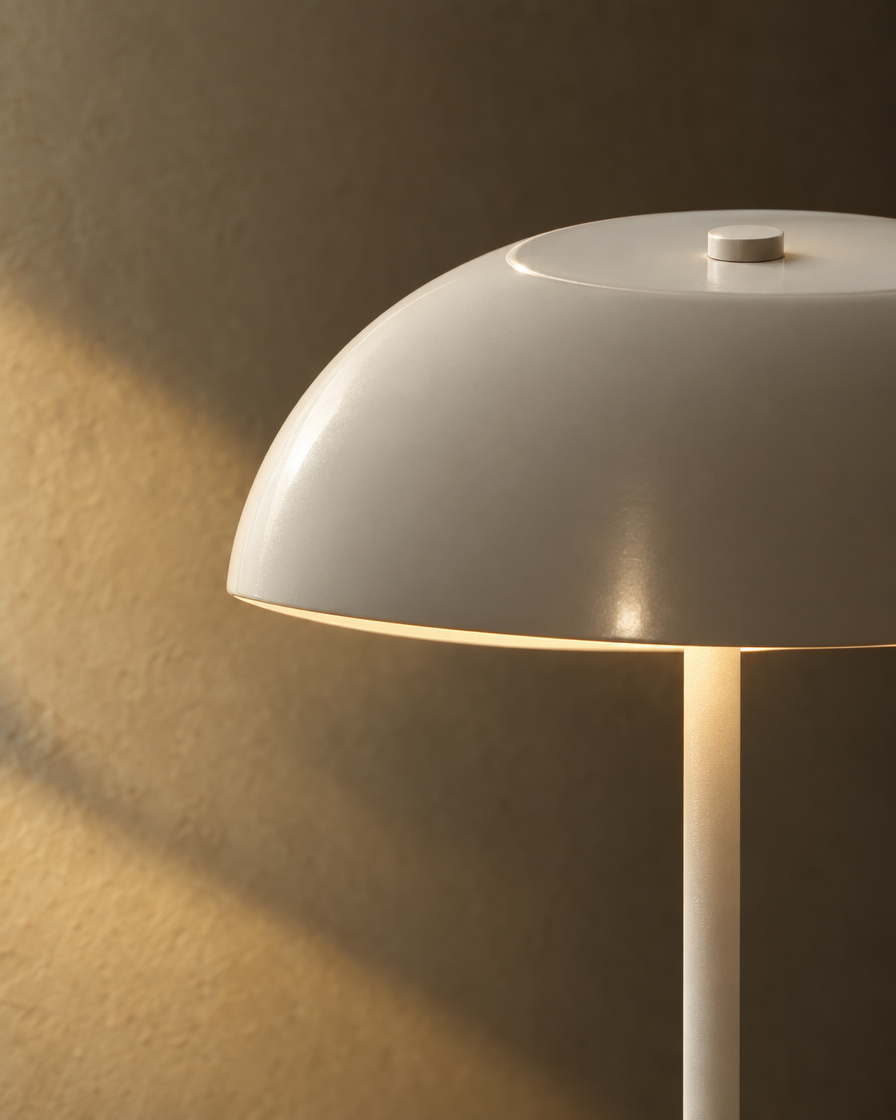 Nuvo Cordless Table Lamp — White — detail