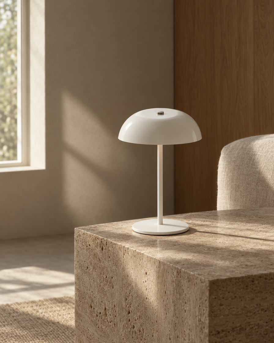 Nuvo Cordless Table Lamp — White — daylight