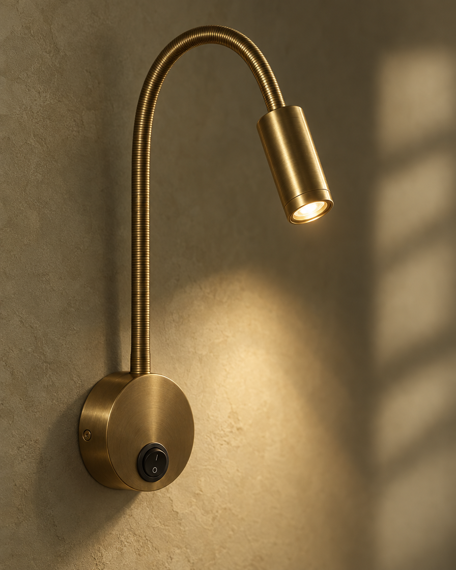 Fiume Reading Light — Brass — detail