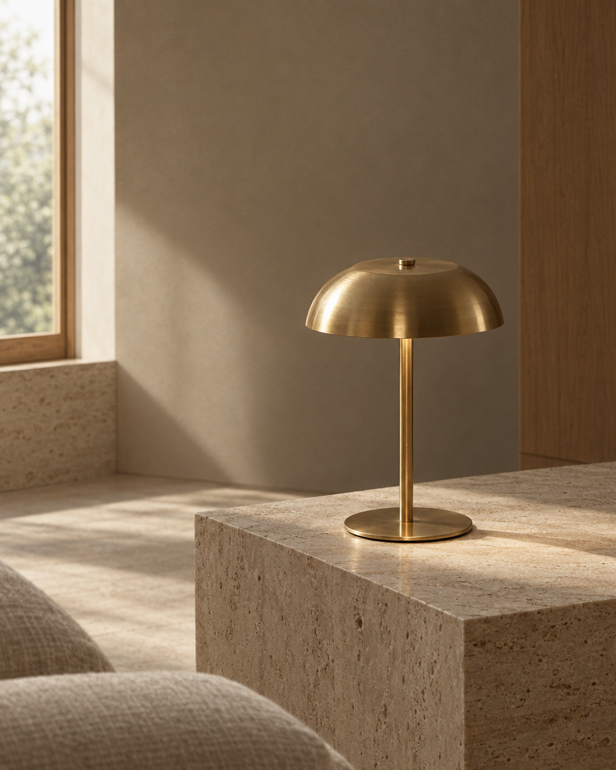 Nuvo Cordless Table Lamp — Brass — daylight