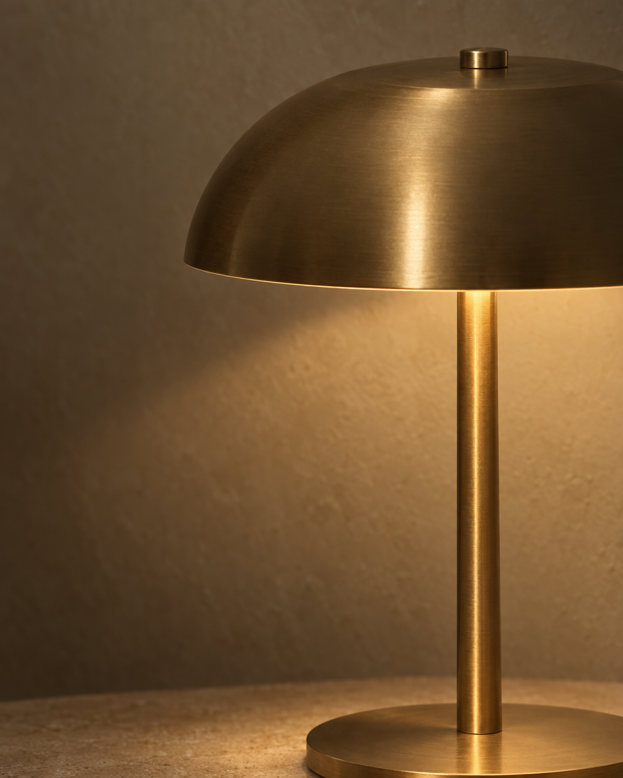 Nuvo Cordless Table Lamp — Brass — detail
