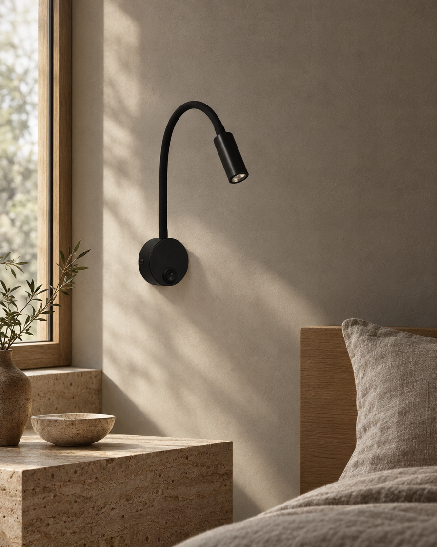 Fiume Reading Light — Matte black — daylight