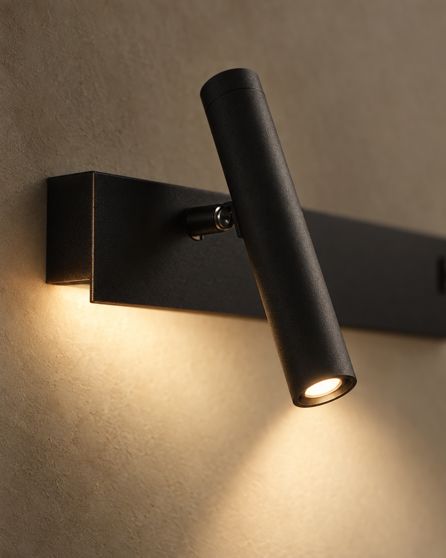 Sabbia Bedside Wall Light — Matte black — detail
