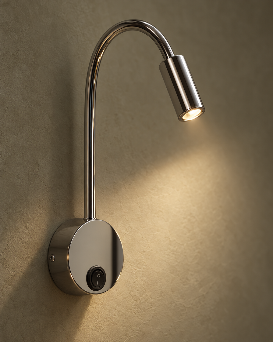 Fiume Reading Light — Chrome — detail