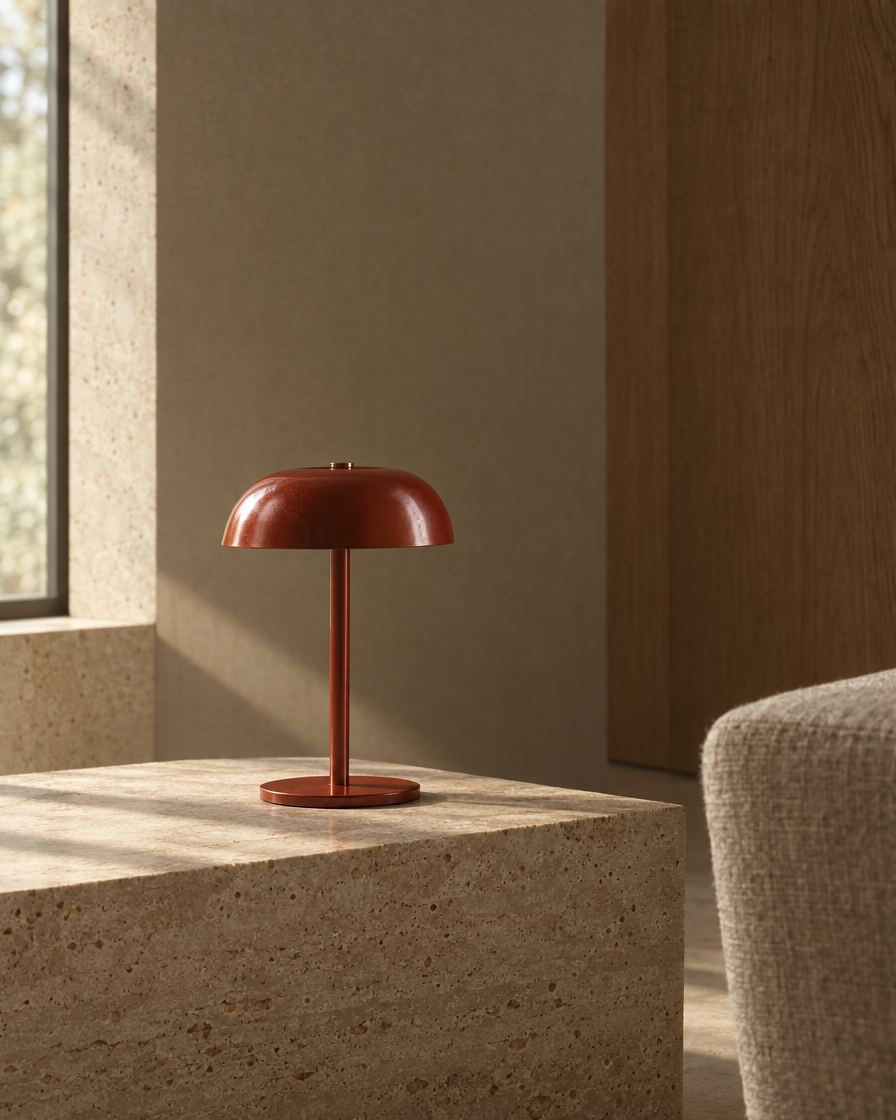 Fungo Table Lamp — Oxide red — daylight