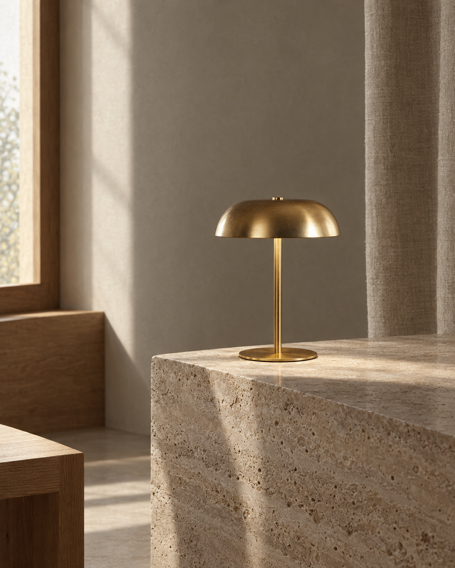 Fungo Table Lamp — Brass — daylight