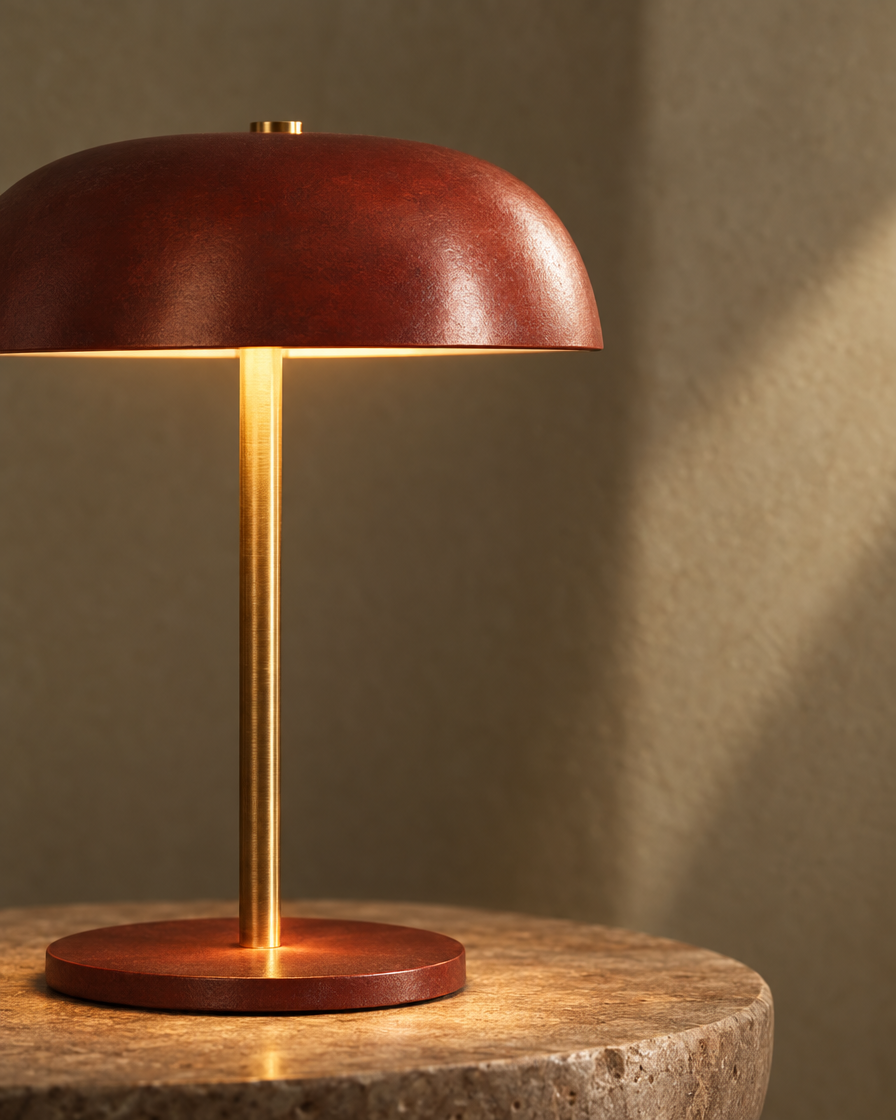 Fungo Table Lamp — Oxide red — detail