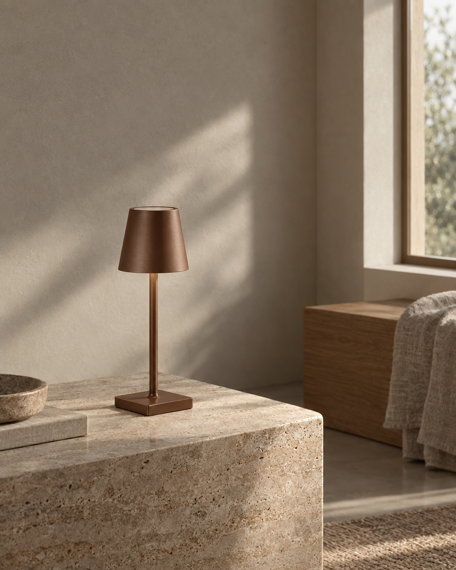 Cono Touch Lamp — Coffee — daylight