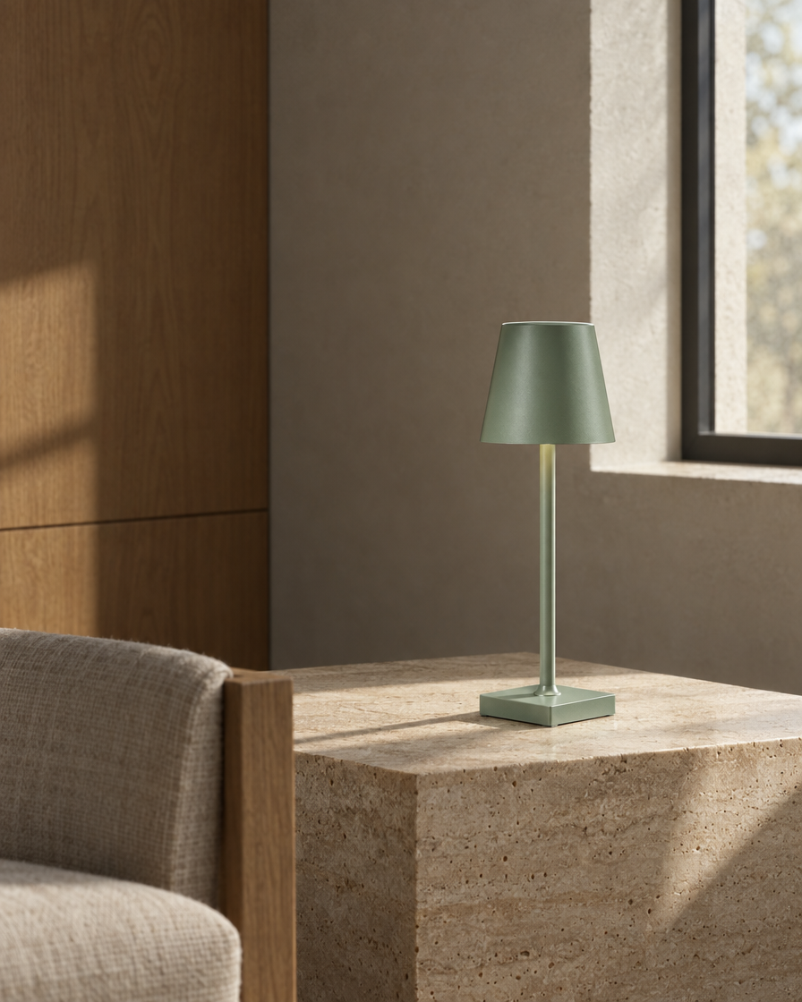 Cono Touch Lamp — Sage green — daylight