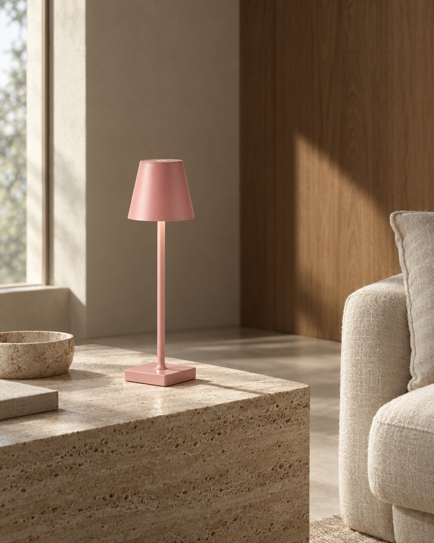 Cono Touch Lamp — Blush — daylight