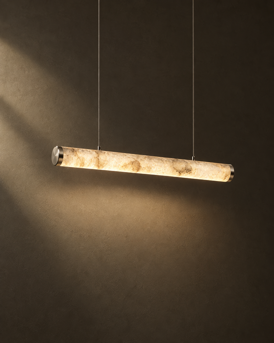 Traverso Marble Linear Pendant — Nickel — studio