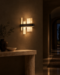 Strata Marble Wall Sconce — Matte black — Lumenholm