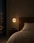 Pomo Marble Globe Pendant — Matte black — Lumenholm