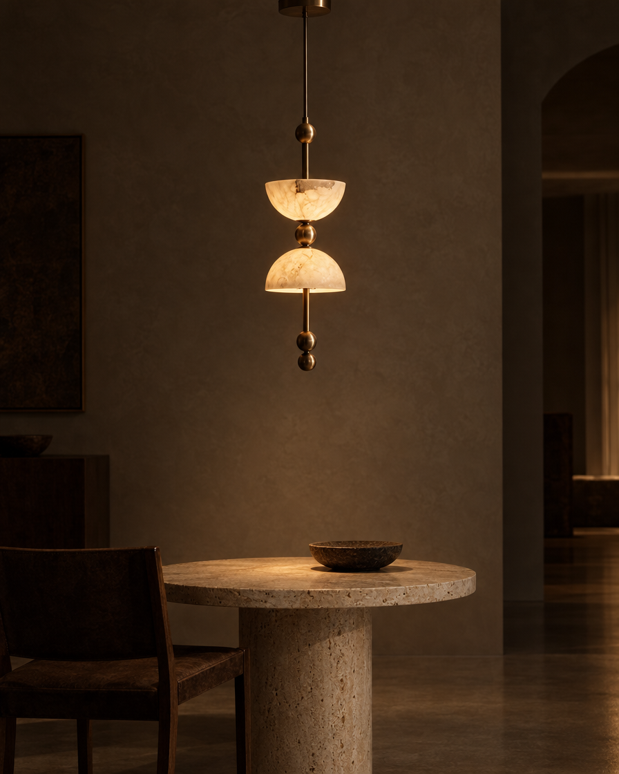 Pila Stacked Marble Pendant — Nickel — Lumenholm