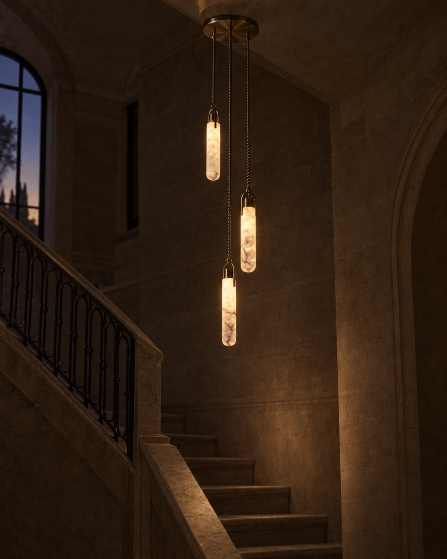 Grappolo Three-Light Alabaster Cluster Chandelier — Lumenholm