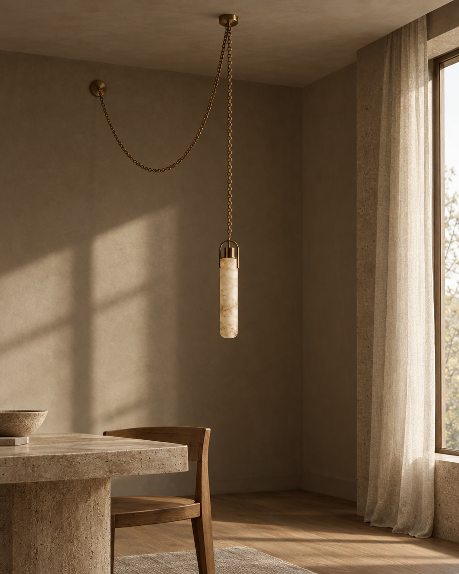 Filo Alabaster Swag Pendant — daylight