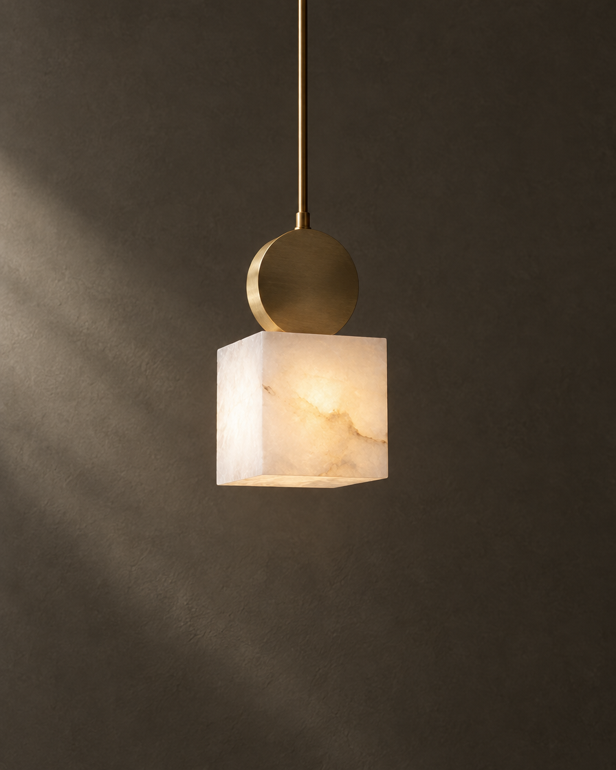 Mica Alabaster Pendant — Disc — studio