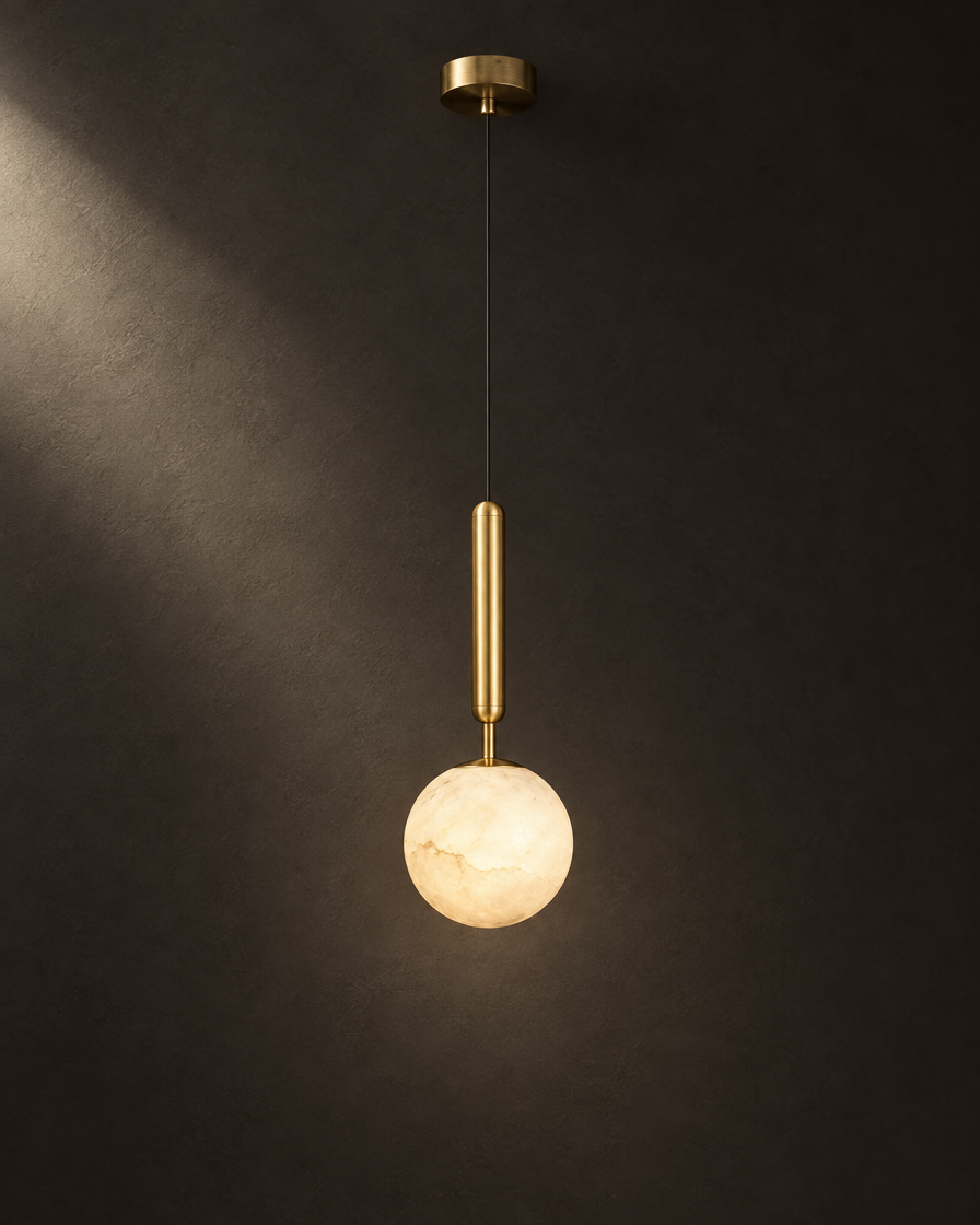 Mica Alabaster Pendant — Globe — studio